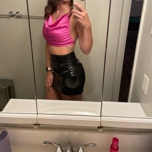 Black Faux Leather Zara Skirt